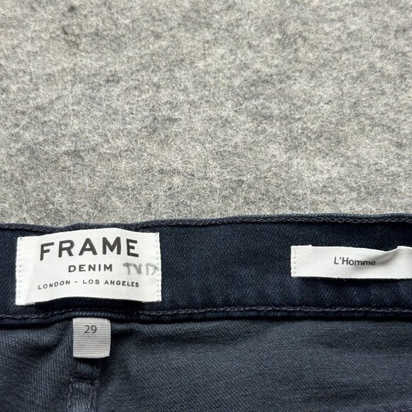 FRAME L'Homme Slim Jeans Men 29 x 34 Blue Placid Dark Wash LMH691 Stretch - Picture 6 of 16